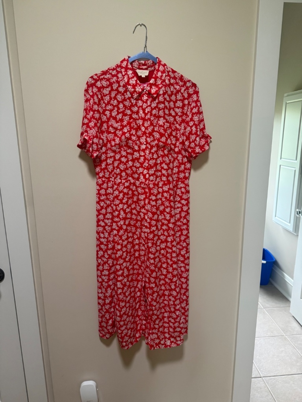 Sezane Adele Dress in Red Cara / Floral Midi Dress FR 38/US 6 - Picture 5 of 5